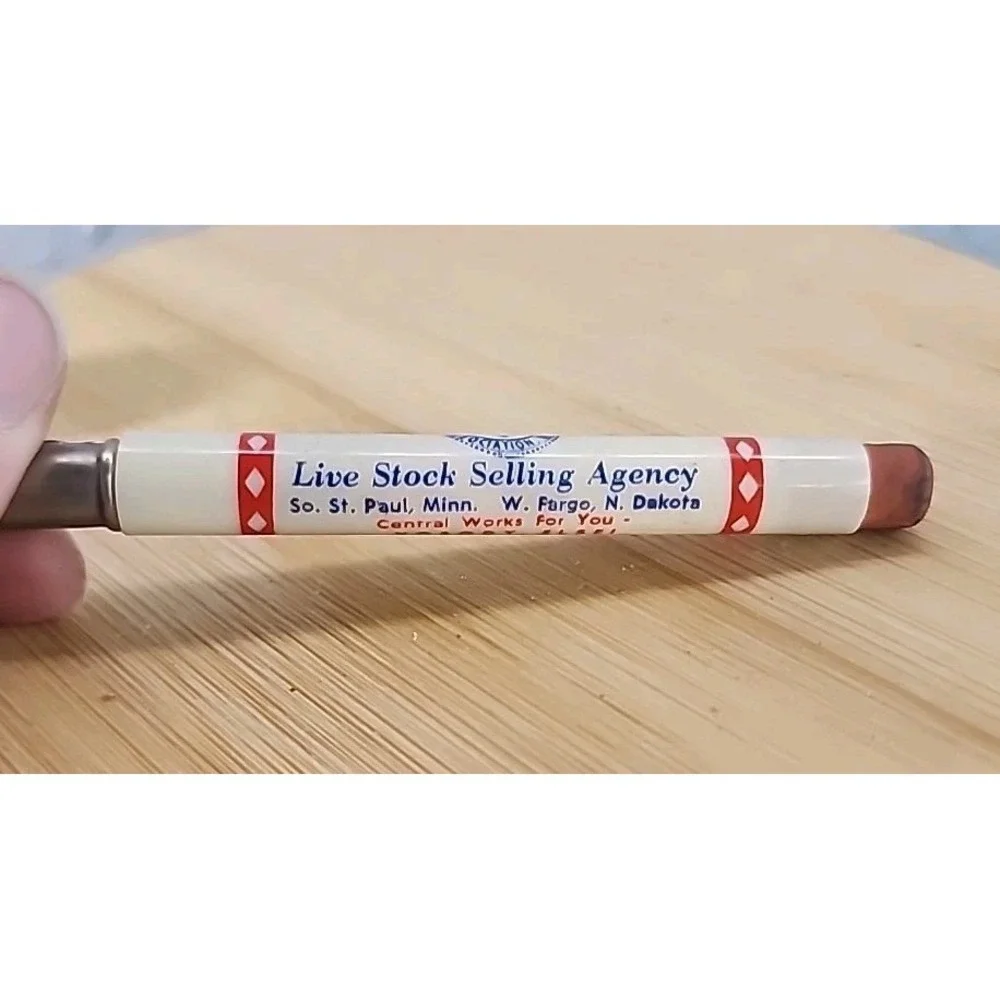 VINTAGE Central LIVESTOCK Associat STOCKYARD St. Paul  ADVERTISING BULLET PENCIL